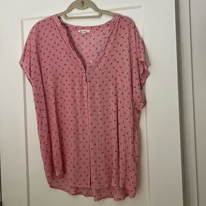 grand and green sateen cotton anchor detail top